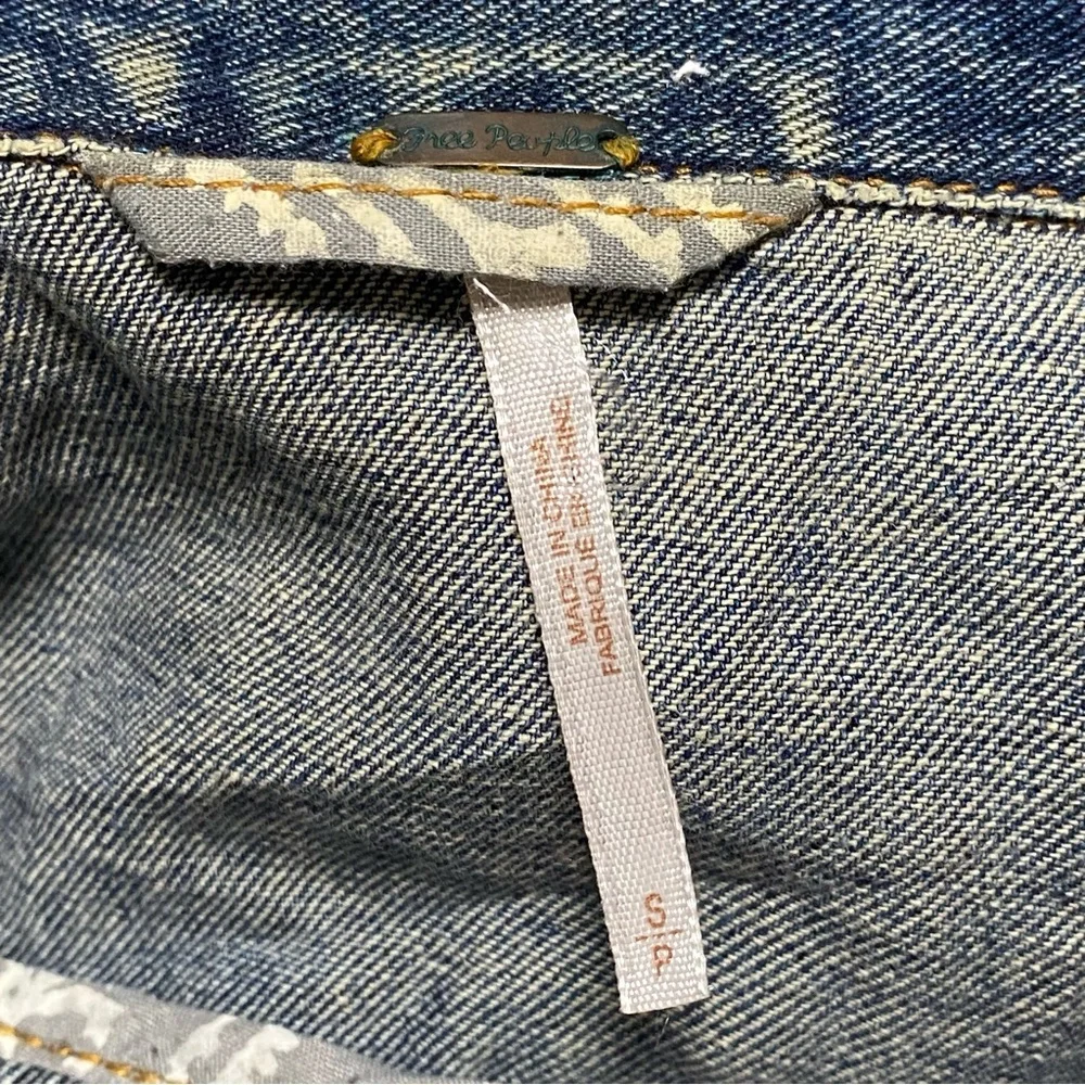 Free People Jacket Women’s Size Small Medium Wash Denim Jacket - Picture 8 of 14
